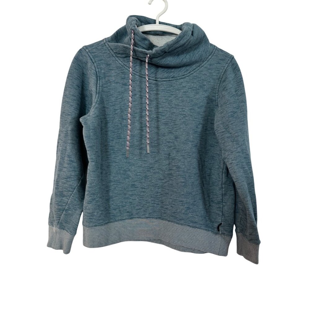 Columbia Womens Cowl Neck Pullover Sweatshirt S Blue Cotton Blend Soft Knit